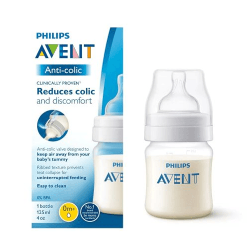 Avent Anti-Colic Plastic Nursing Bottle 0+ Months 125ml Code:SCF810/61