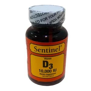 Sentinel Vitamin D3 10,000Iu Softgels 100'S