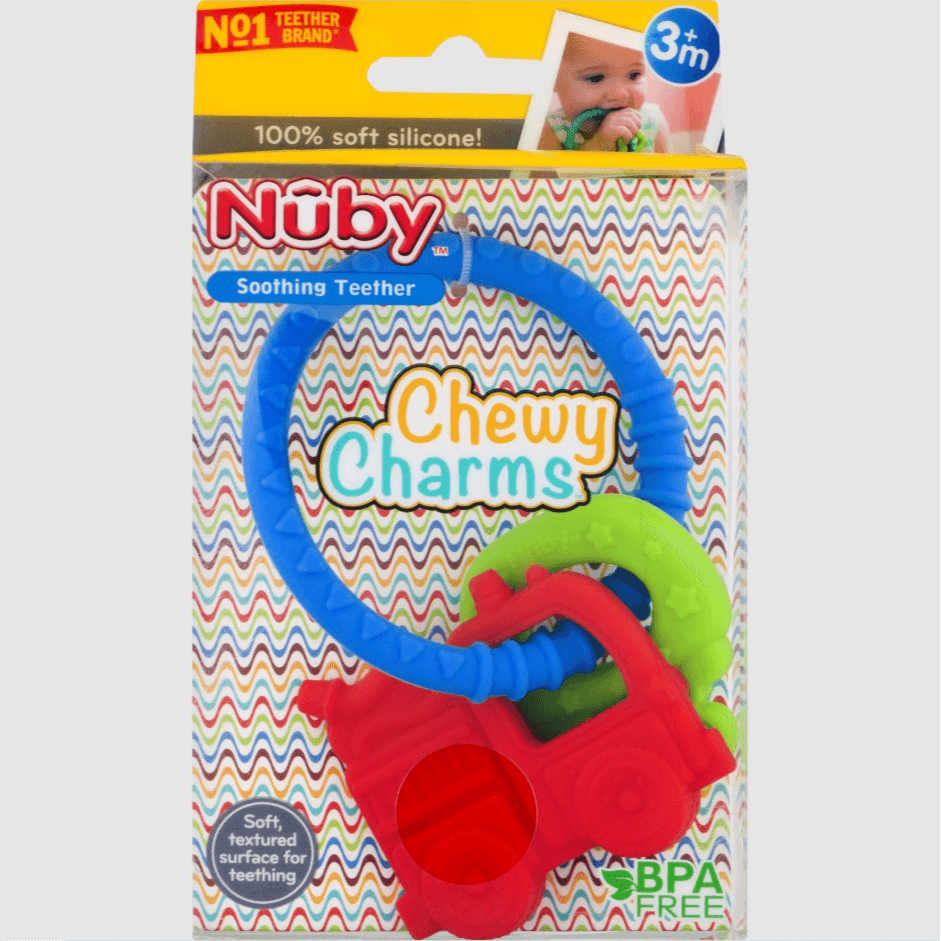 Nuby Chewy Charms Silicone Teether 3m+ Truck