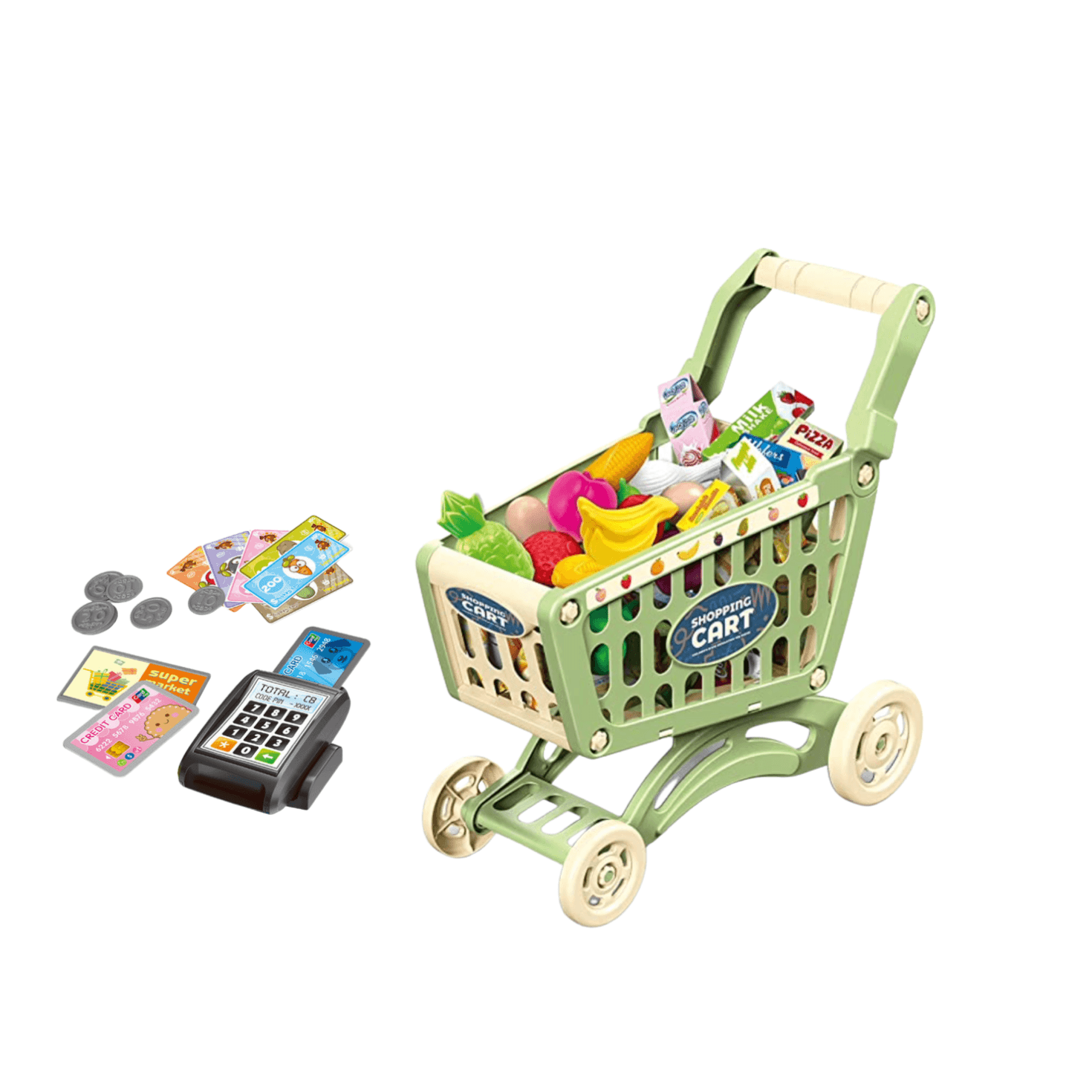 Shopping Cart And Payment Machine Toy Green