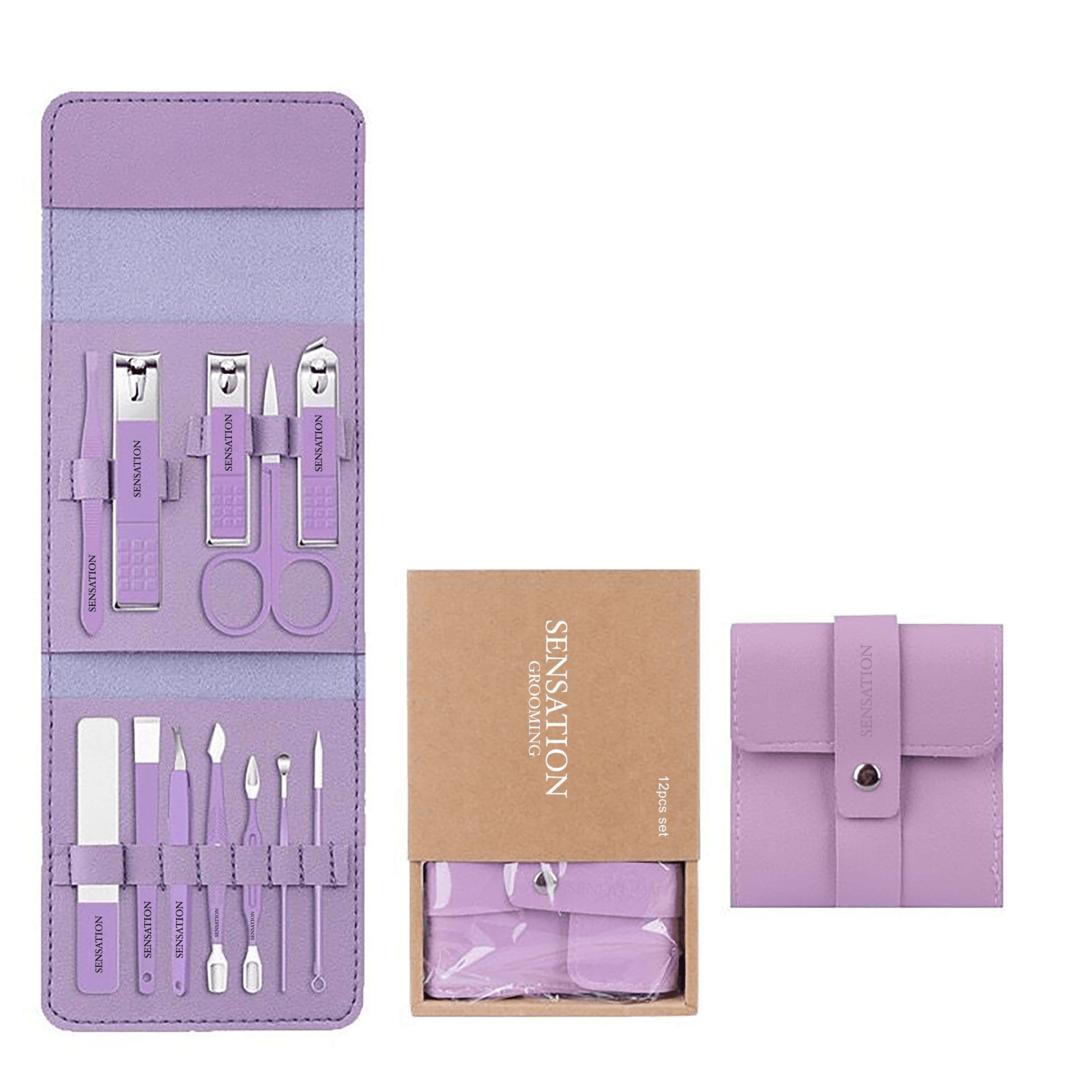 Luxury Sensation 12 Pieces Manicure Set Lavender