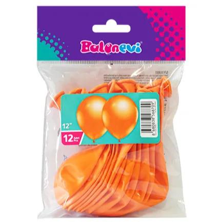 12" Metallic Orange Balloon 12 Pieces Per Pack