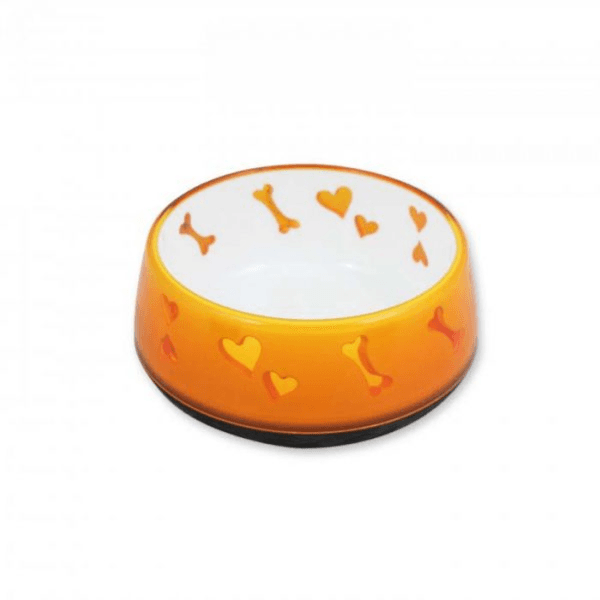 Cat Dish Dog Love Bowl Orange M