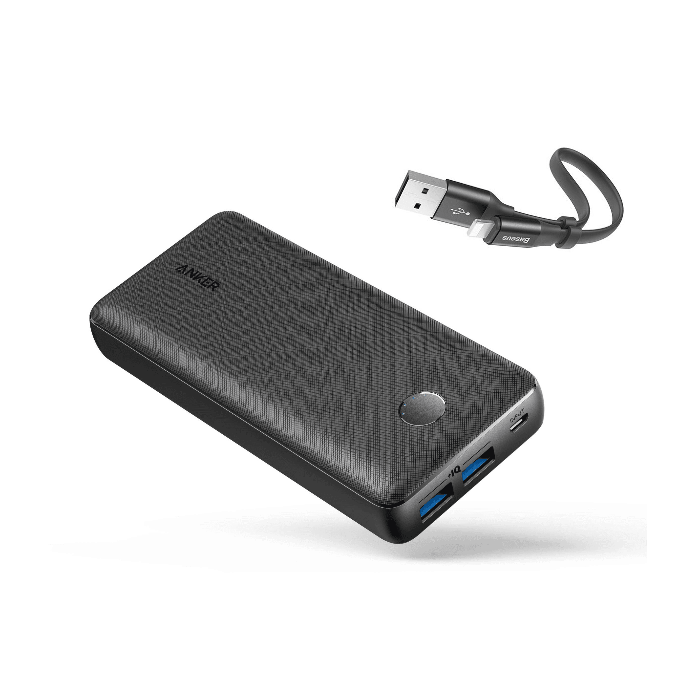 Anker Power Bank Power Core Select 10000 With Usb To Lightning Short Cable Baseus