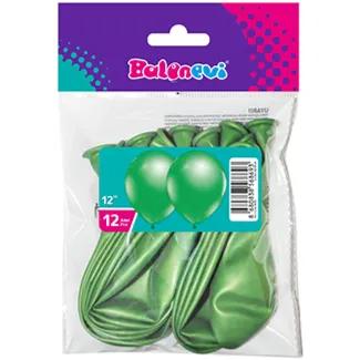 12" Metallic Green Balloon 12 Pieces Per Pack