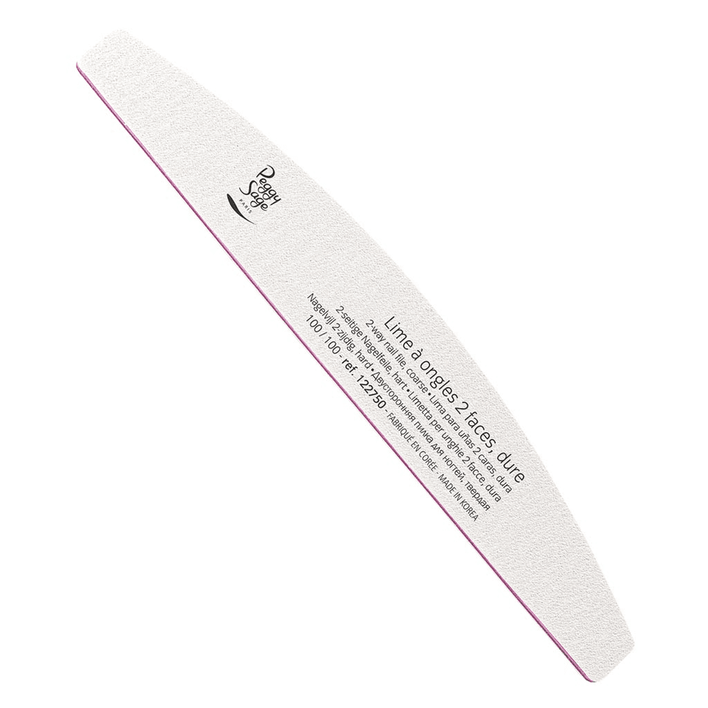 Peggy Sage 2-way Half-moon Nail File 100/100, White