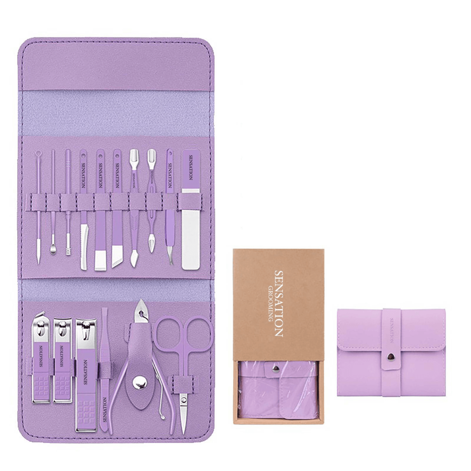 Luxury Sensation 16 Pieces Manicure Set Lavendar