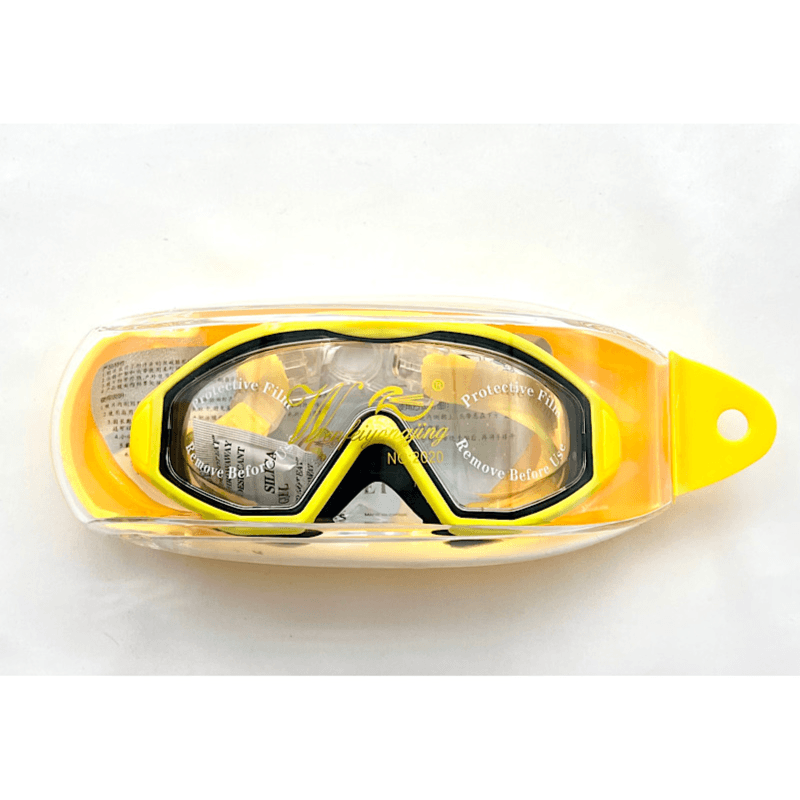 Swimming Goggles With Heard Corks Colour Black Yellow - 8538