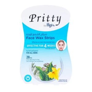 Pritty Face Wax Strips With Jojoba Flower  For All Skin Types 28 Pieces