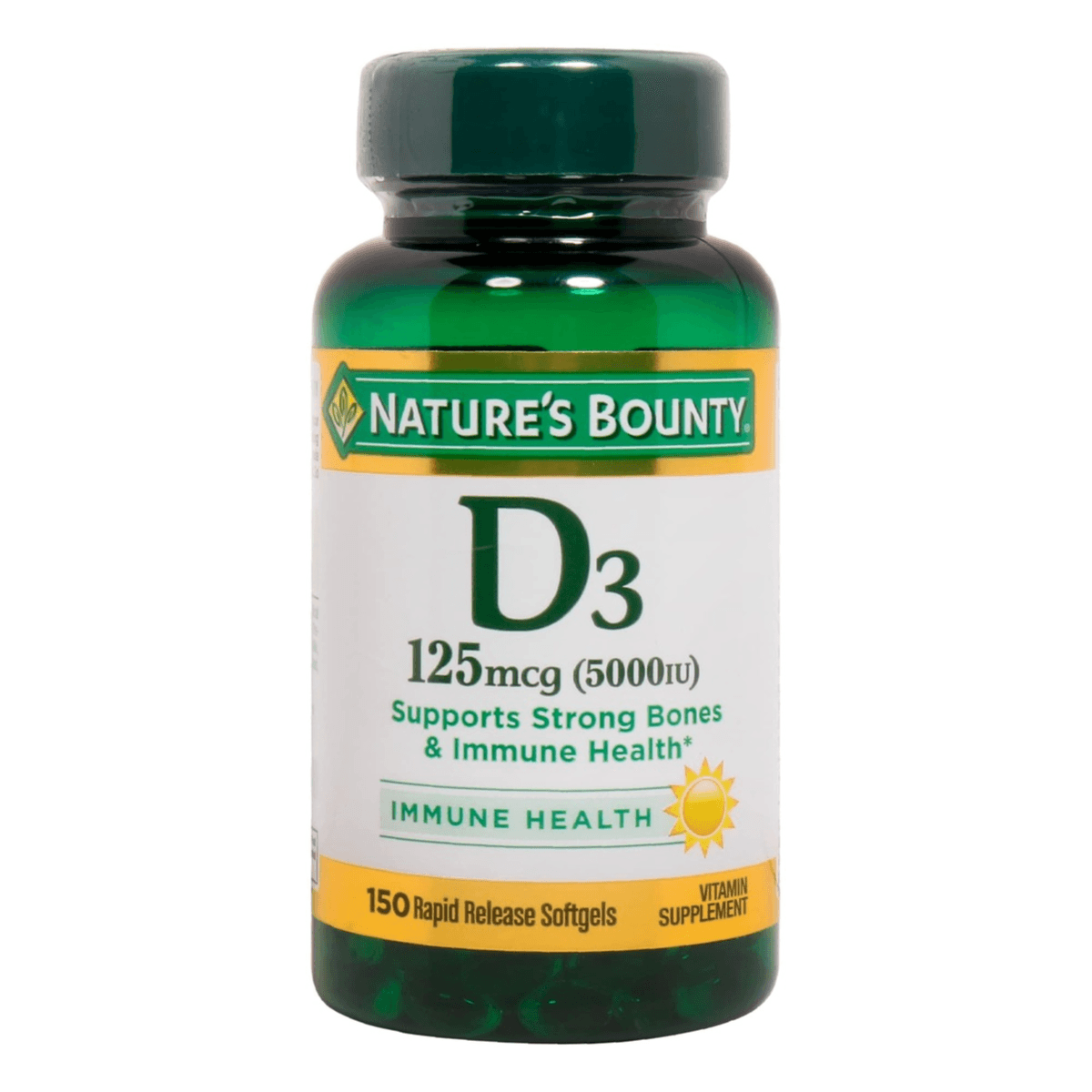 Natures bounty D3-5000 IU Softgels 150's