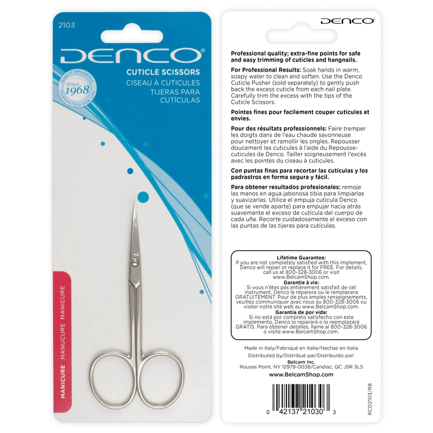 Denco 2103 Cuticle Scissors Manicure 1 Piece