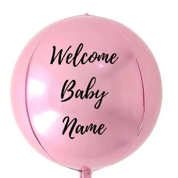 4D Pink Welcome Baby Customized Balloon