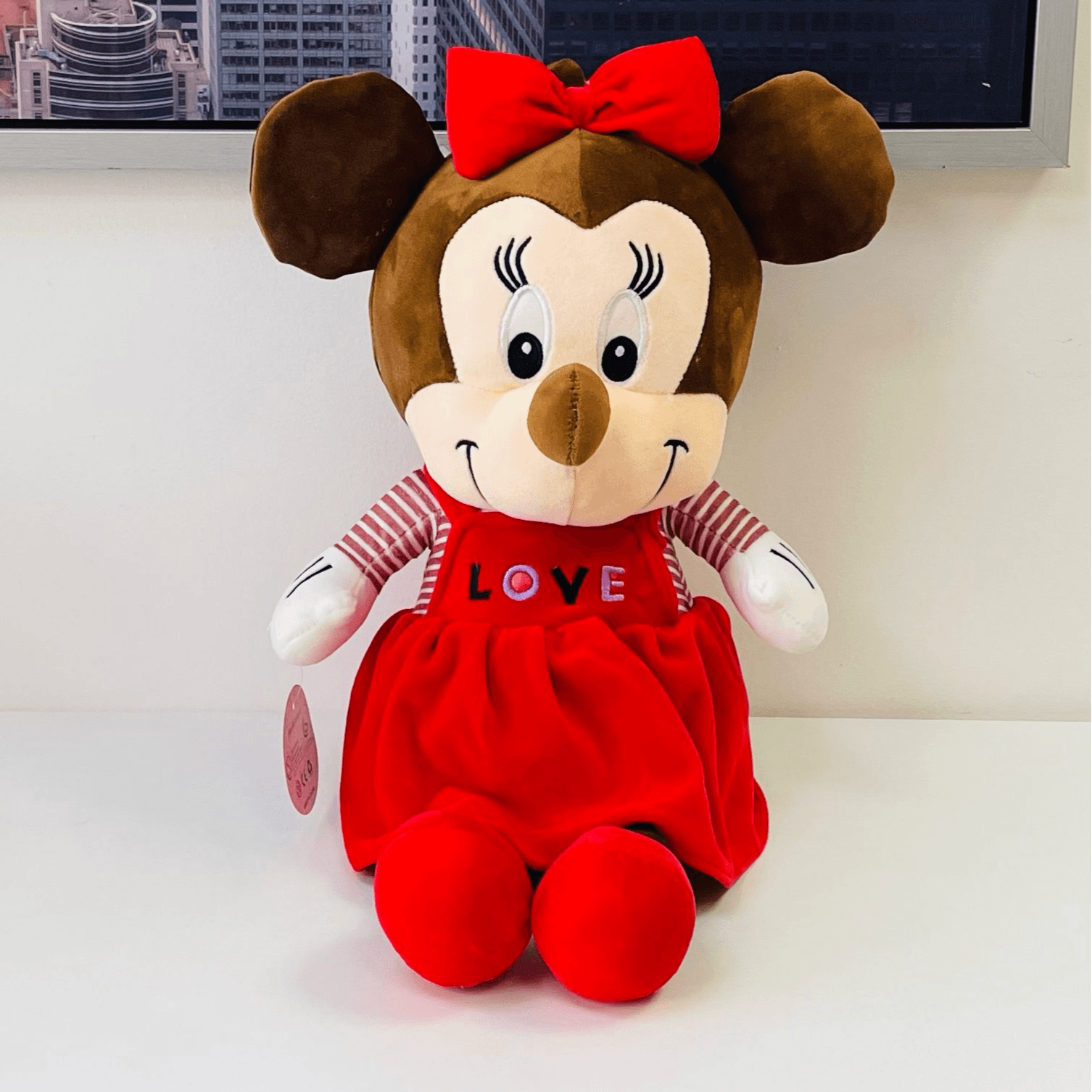 Elegant Minnie In A Red Dress With A Ribbon