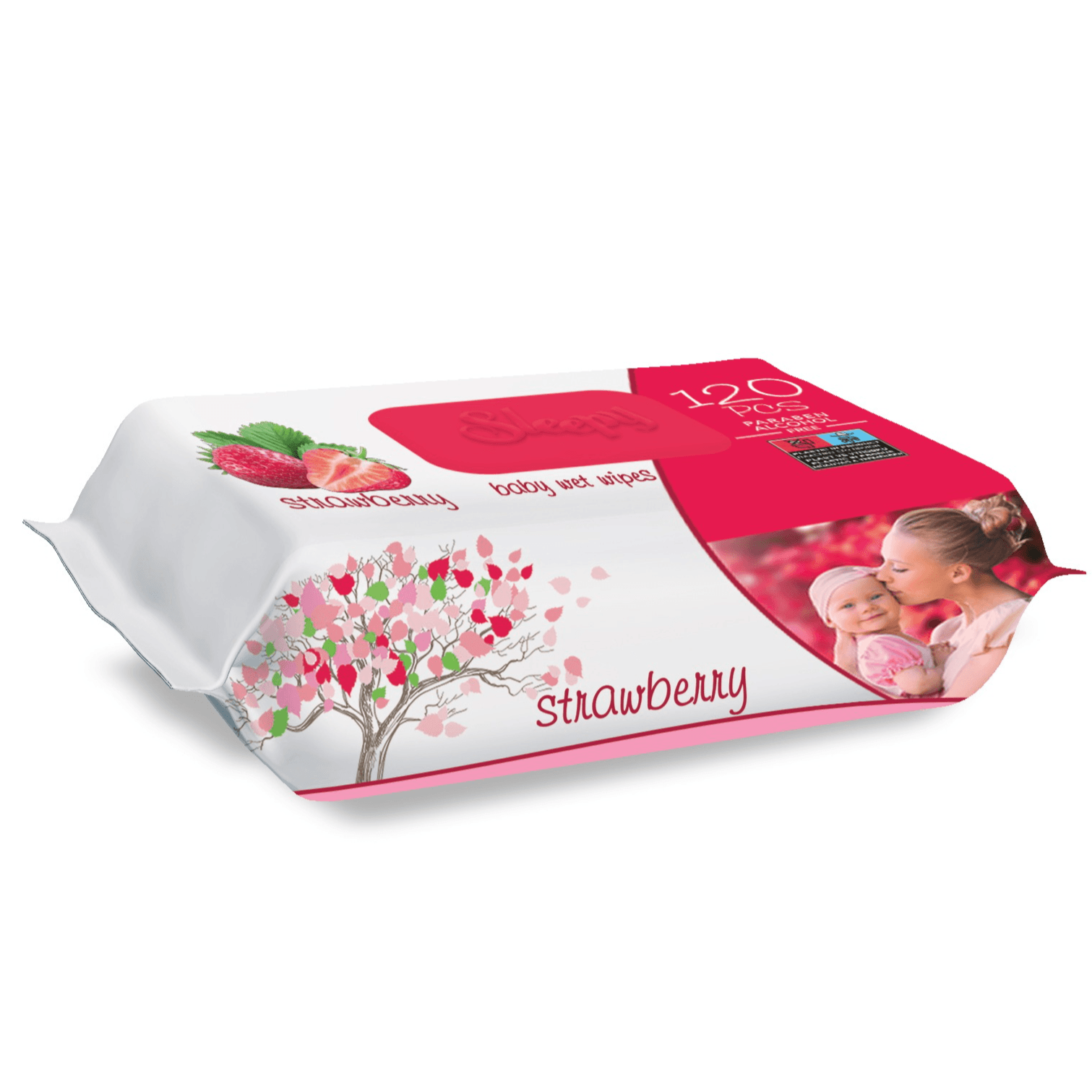 Sleepy Strawberry Wet Wipes 120 PCS