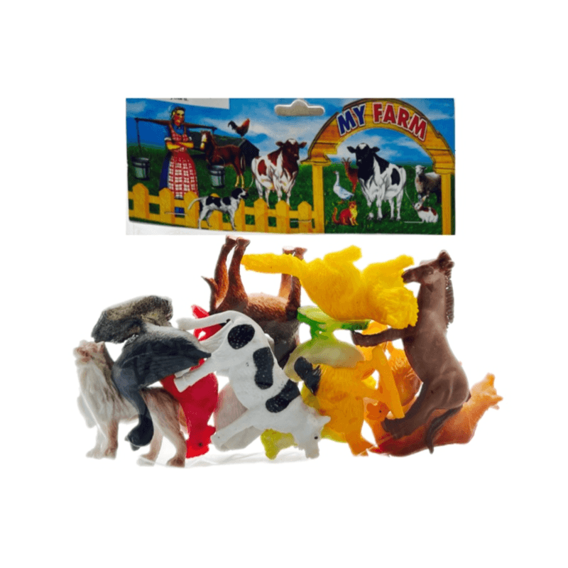 Set Of 12 Pieces Small Farm Animals Toys -  11733