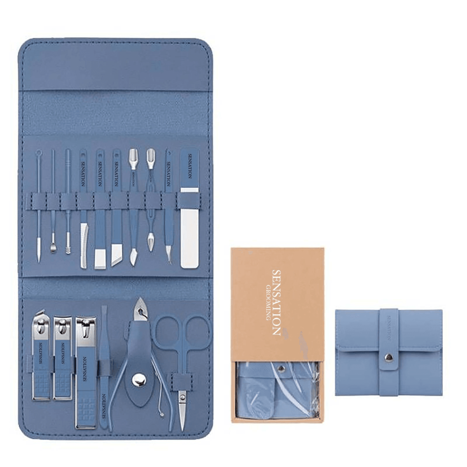 Luxury Sensation 16 Pieces Manicure Set Saphire Blue