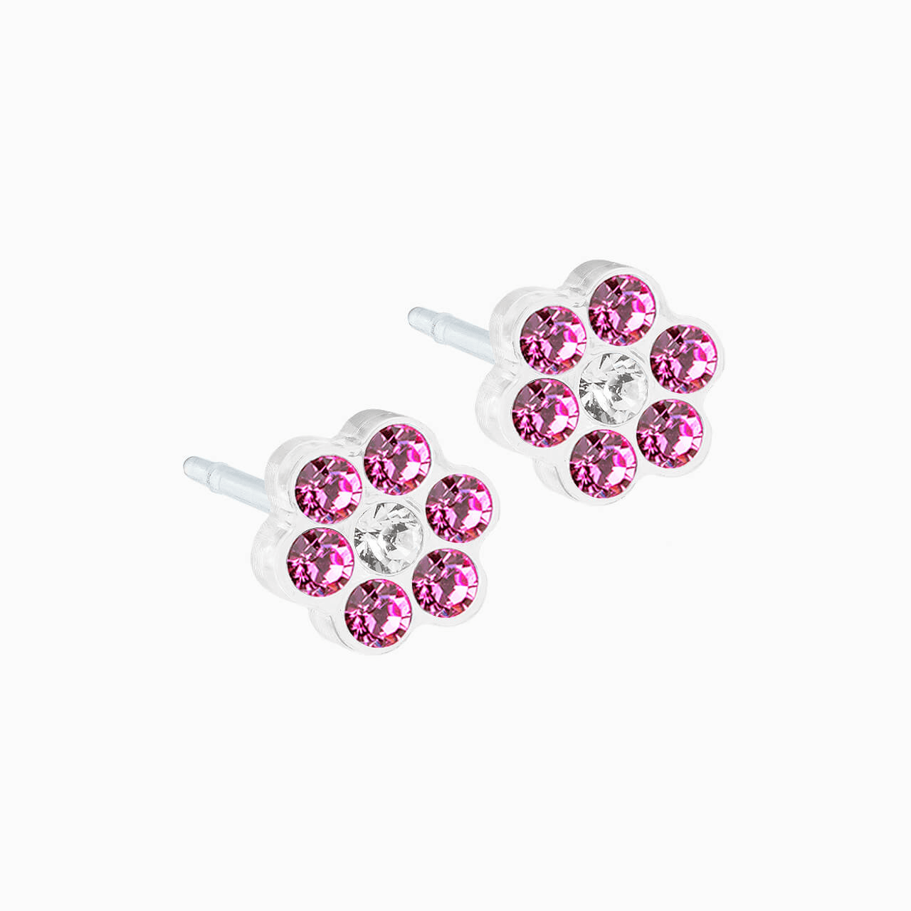 Blomdahl B Earring Daisy Rosr Crst