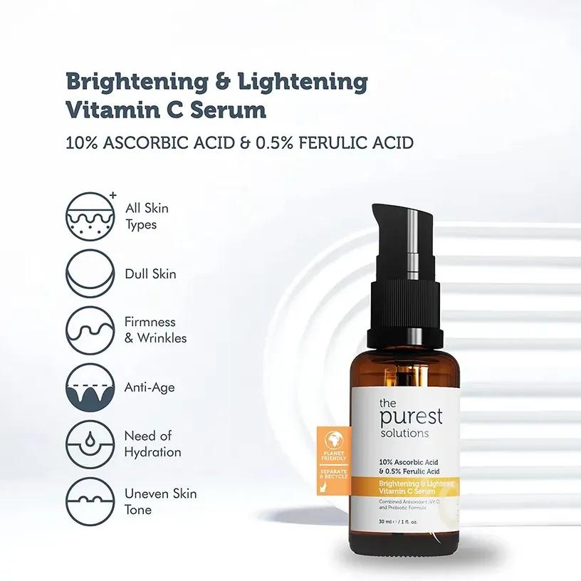 The Purest Solutions(Ascorbic Acid10%+0.5 Ferulic Acid) Brightning & Lightening Serum 30 Ml