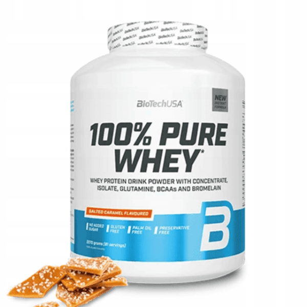 100% Pure Whey Salted Caramel Flavoured 2270gm - Biotech