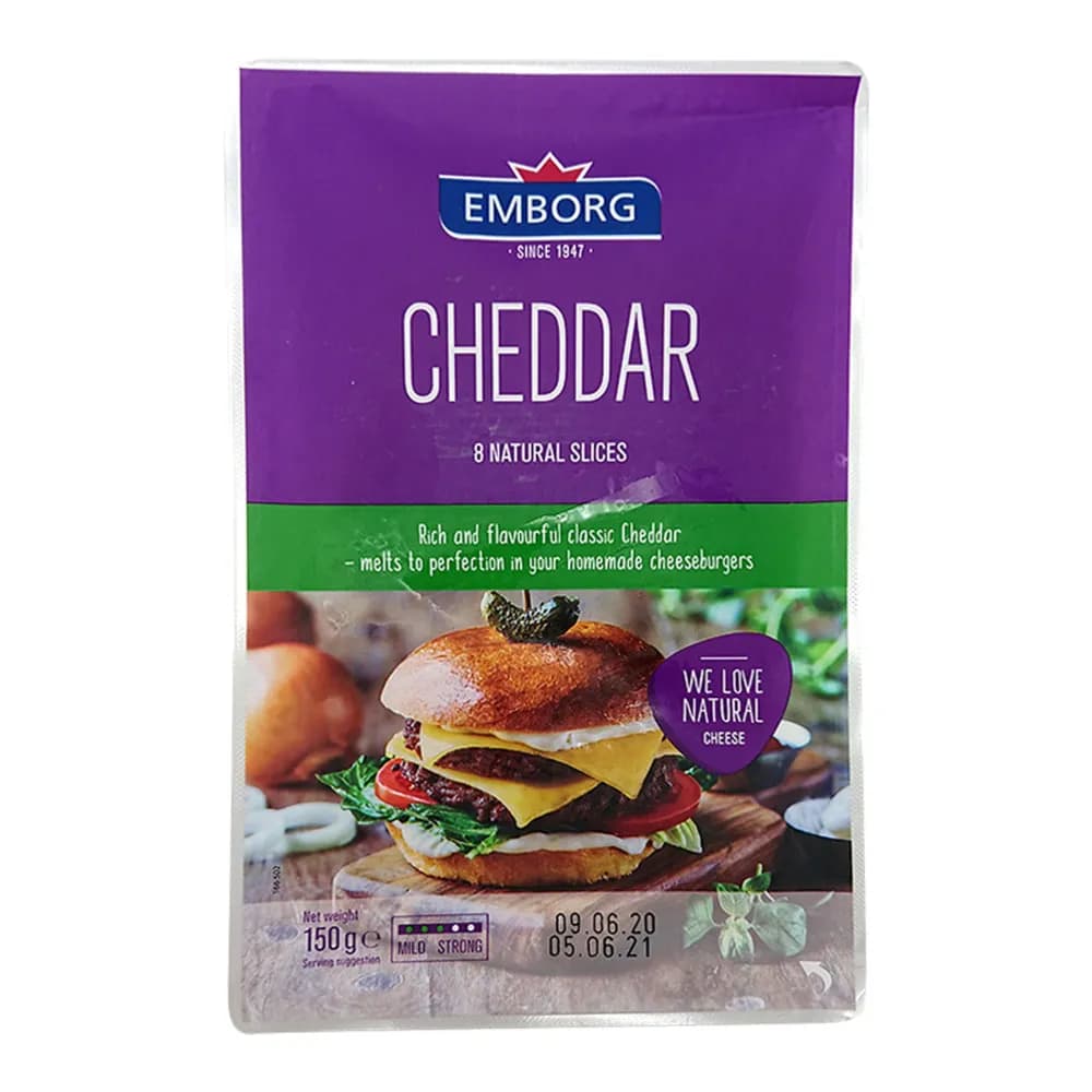 Emborg Cheddar 8 Slices Cheese