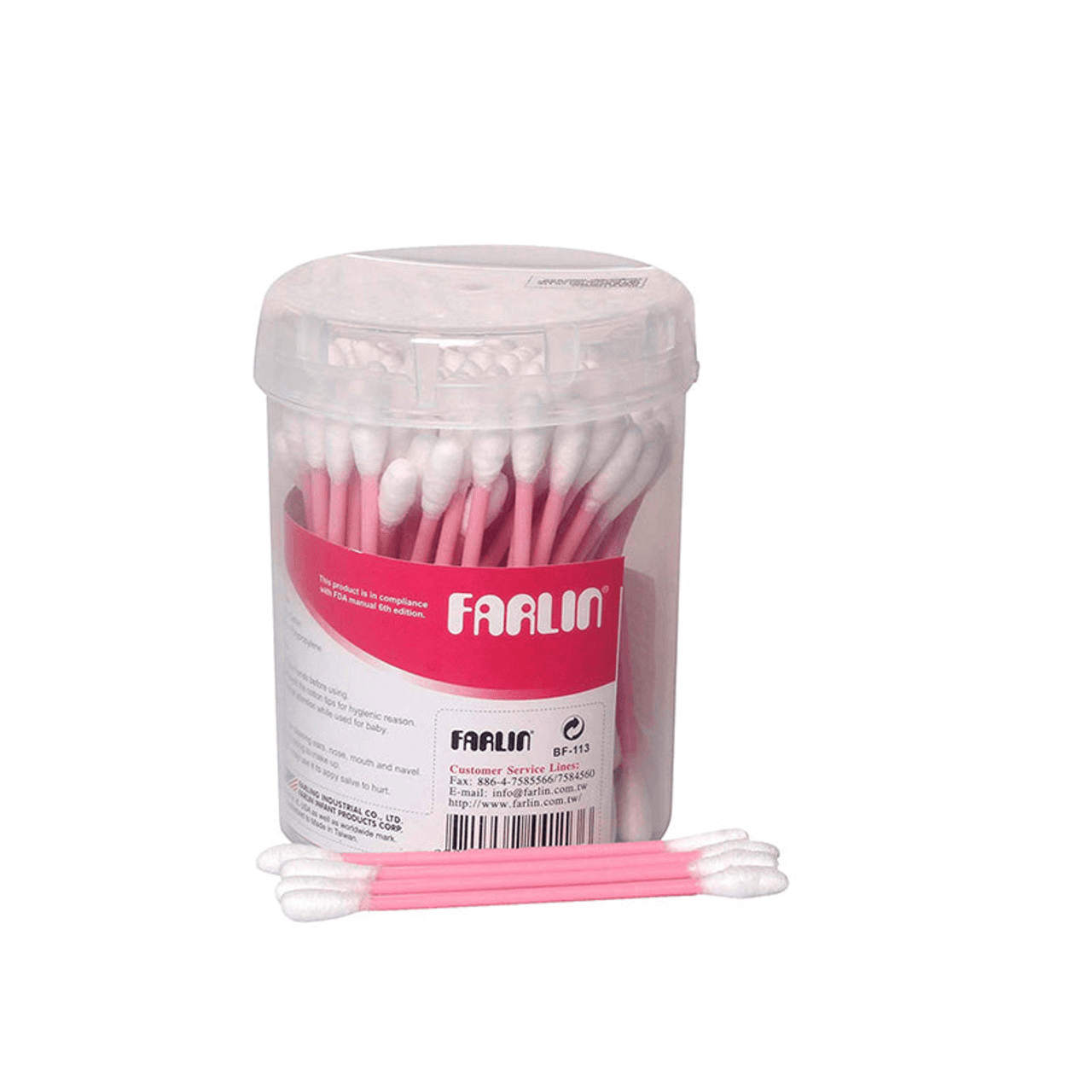 Bf-113 - Farlin Cotton Buds 100 Pcs Blue/Pink No. 3526