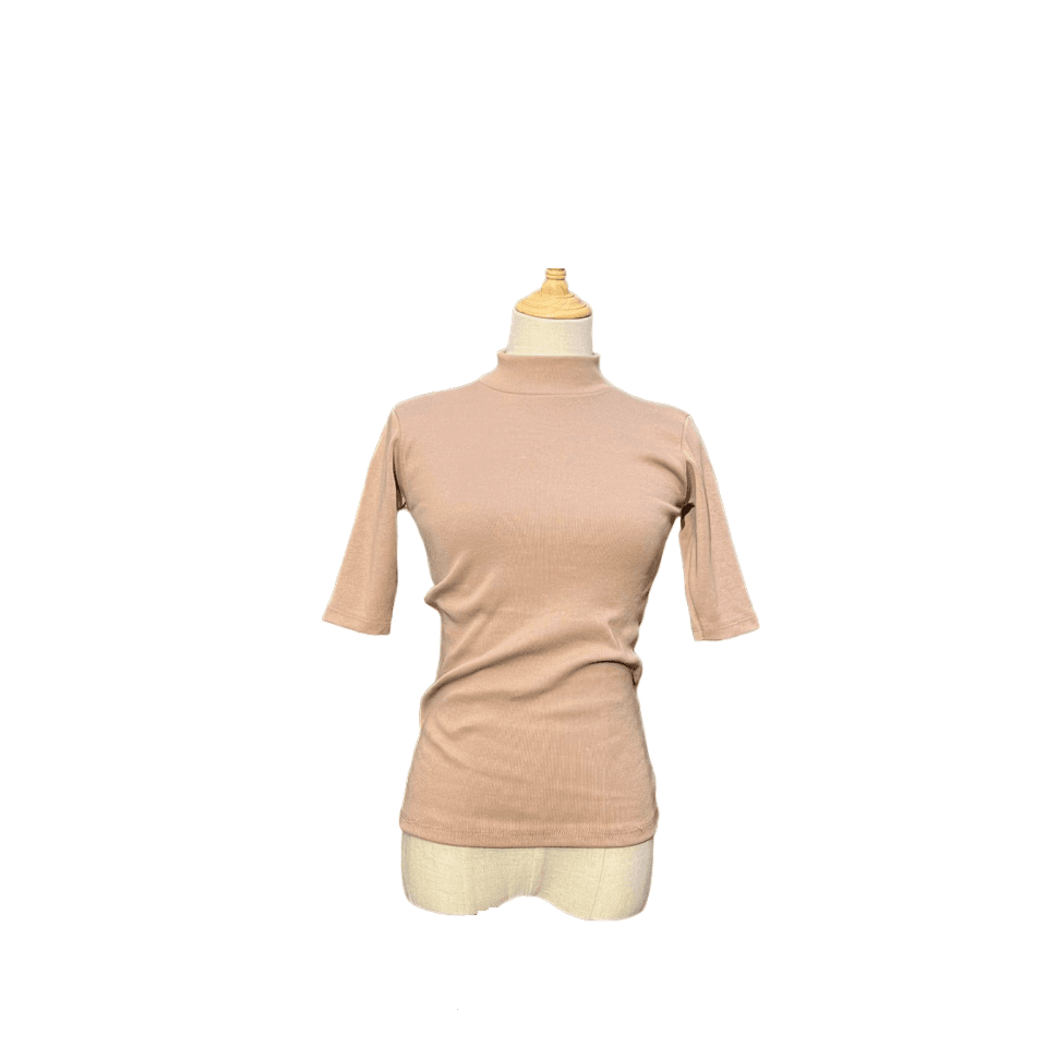 Turtle Neck Knitted Light Brown