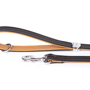 My Family - Leash Leather Brown & Ochre (W X L-1.6x110) White Bronze