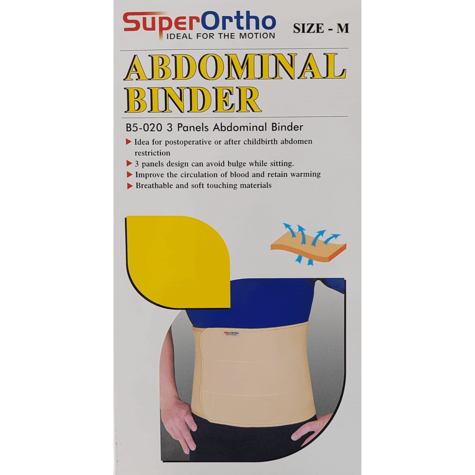 Super Ortho 3 Panels Abdominal Binder B5-020 Size-m