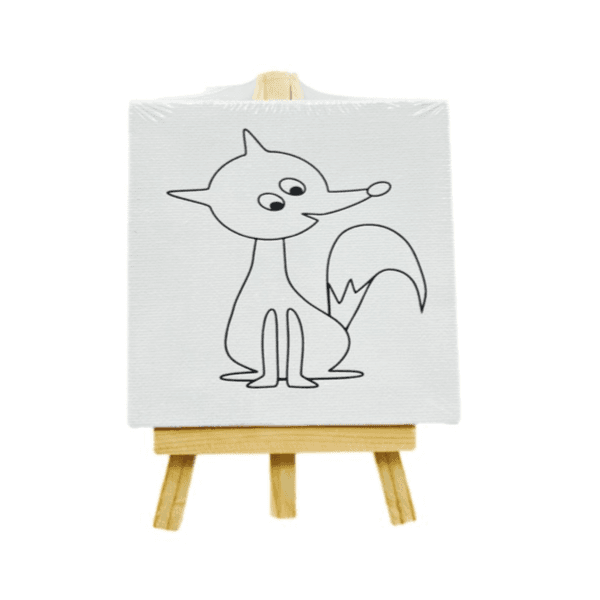 Mini Artist Canvas With Stand Mix Animal Character Size 10x10cm - 12036