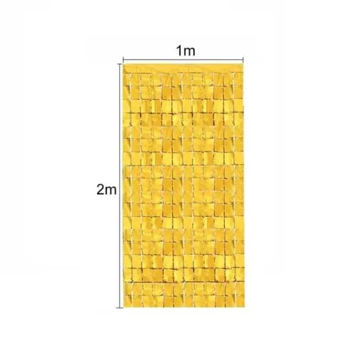 Foil Curtain Square Design Gold