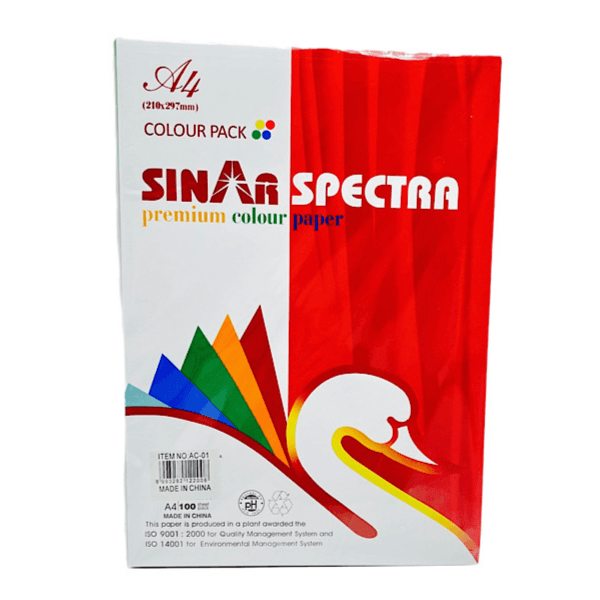 Sinar Spectra A4 Color Paper Mix Color 100 Sheets - 3343