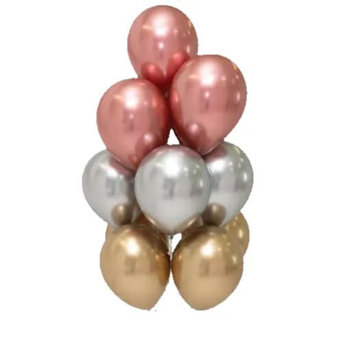 Gold, Silver, Rosegold Helium Filled Balloons - 10 Pieces