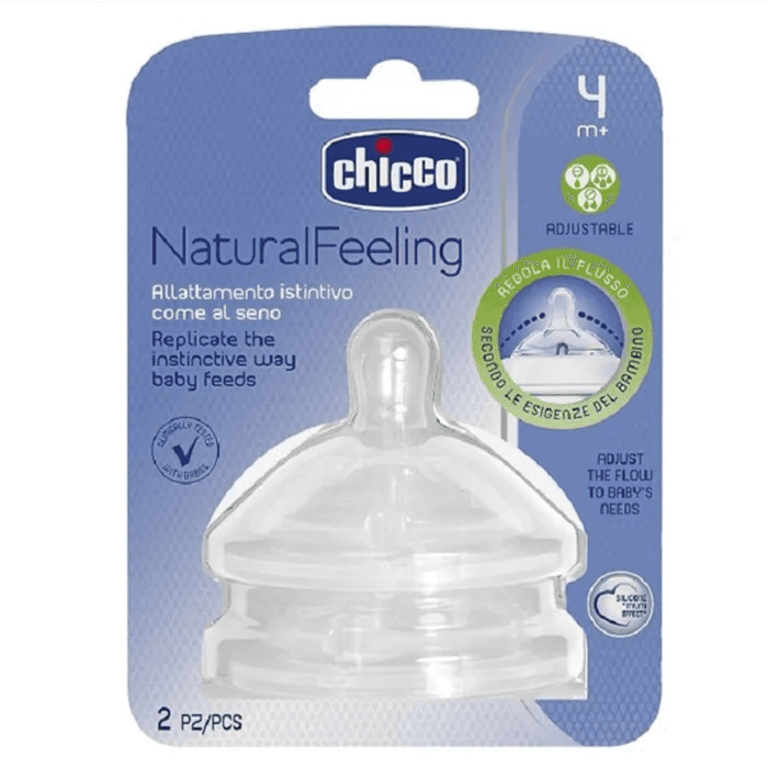 Chicco Natural Feeling Teats Adjustable Flow 2 Pcs 4 M+