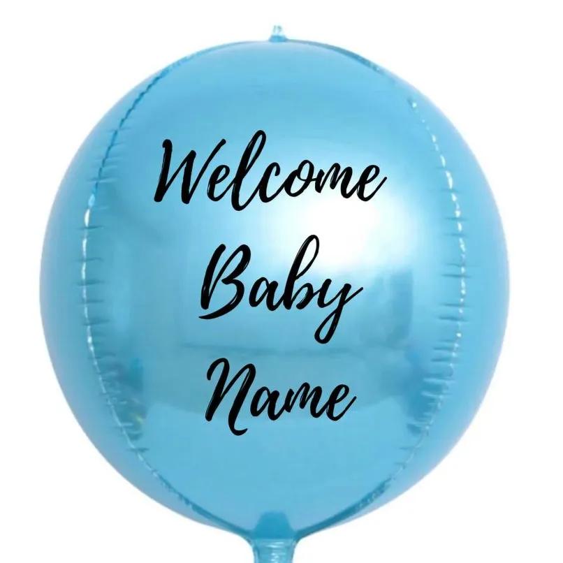 4D Blue Welcome Baby Customized Balloon