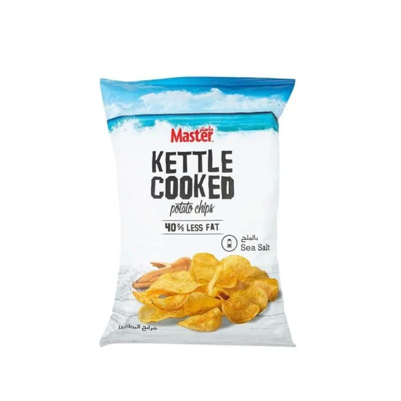 Master Kettle Cooked Potato Chips 40 % Less Fat Sea Salt 170gm