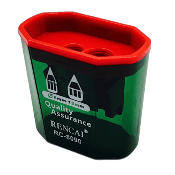 Rencai Double Hole Pencil Sharpener Green Colour - 10076