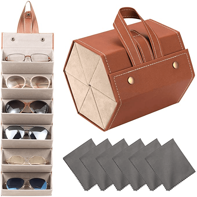 Sunglasses Organizer Box 6 Slot Travel