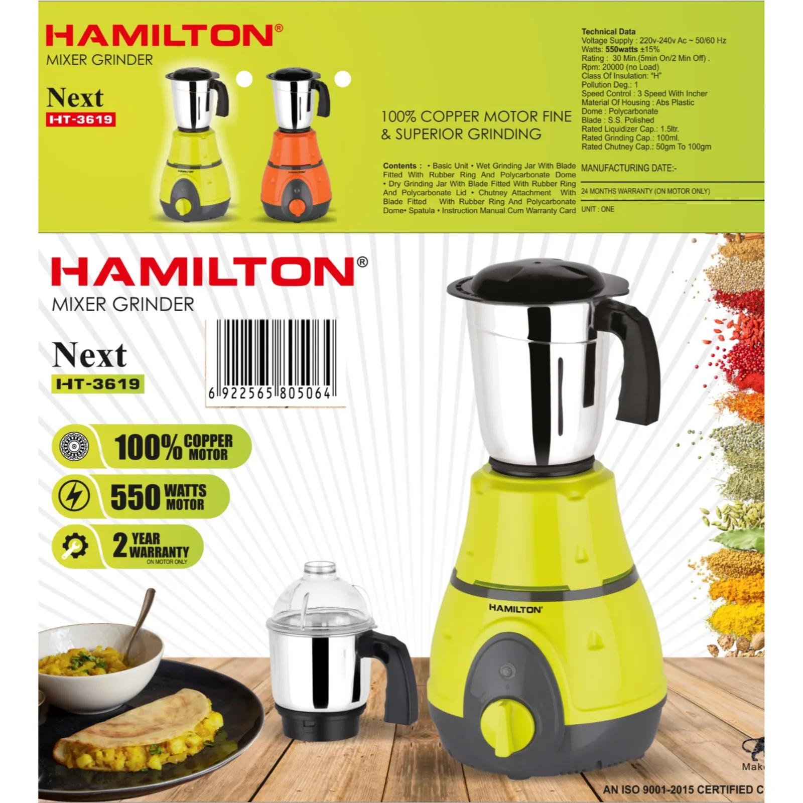 Hamilton 2 In 1 Juicer Mixer Grinder 550w Ht3619