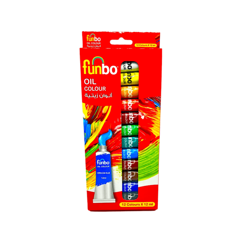 Funbo Set Of 12 Oil Paint Colours Tubes 12Ml - 4343