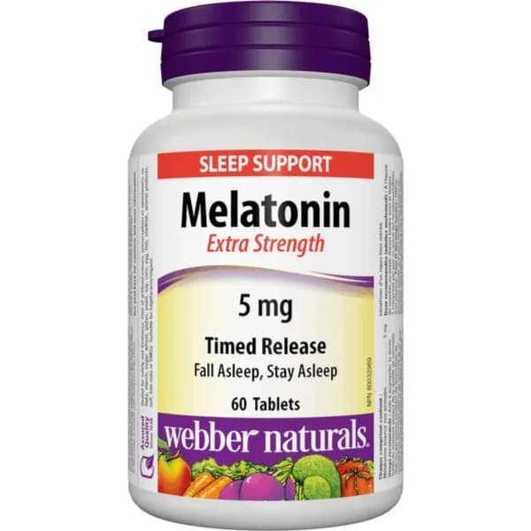 Webber Naturals Melatonin 5mg Time released 60 Tablets