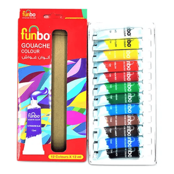 Funbo Gouache Multicolours-12 Colors (Gefb03_573)