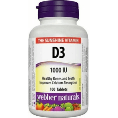 Webber Naturals Vitamin D3 1000iu Tab 100's