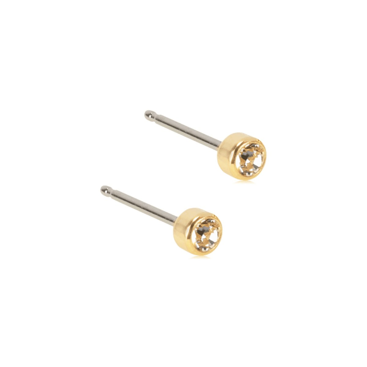 Blomdahl Gold Titanium Bazel 3mm Crystal 15-1302-01 C