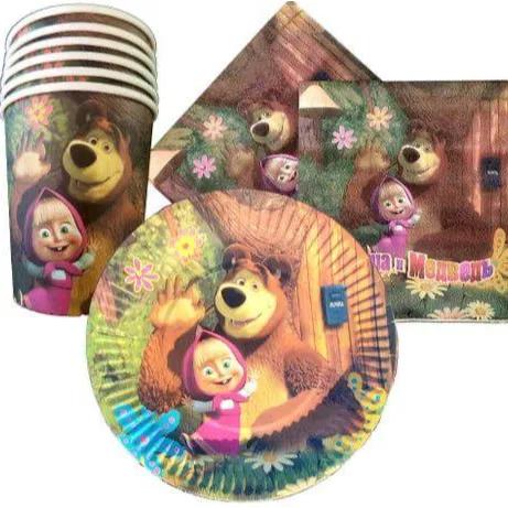 Masha And The Bear Disposable Tableware Set