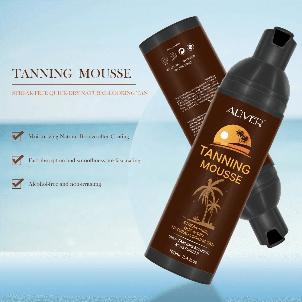 Aliver Darker Self Tanner | Love At First Tan - Fast, 1 Hour Sunless Tanner Mousse, Violet-based, Knocks Out Orange Tones, No Fake Tan Smell, No Added Nasties,  Cruelty Free