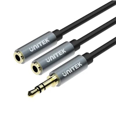 Unitek Premium Aux Audio Cable Male To 2* Female 0.2m