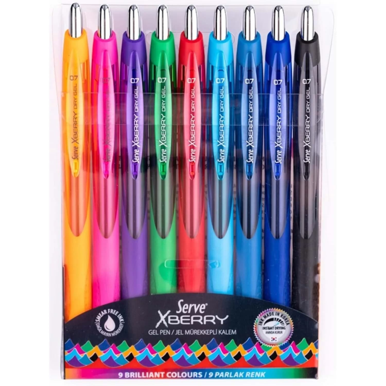 Serve Ball Pen Gel Set X9 Click Xberry 0.7