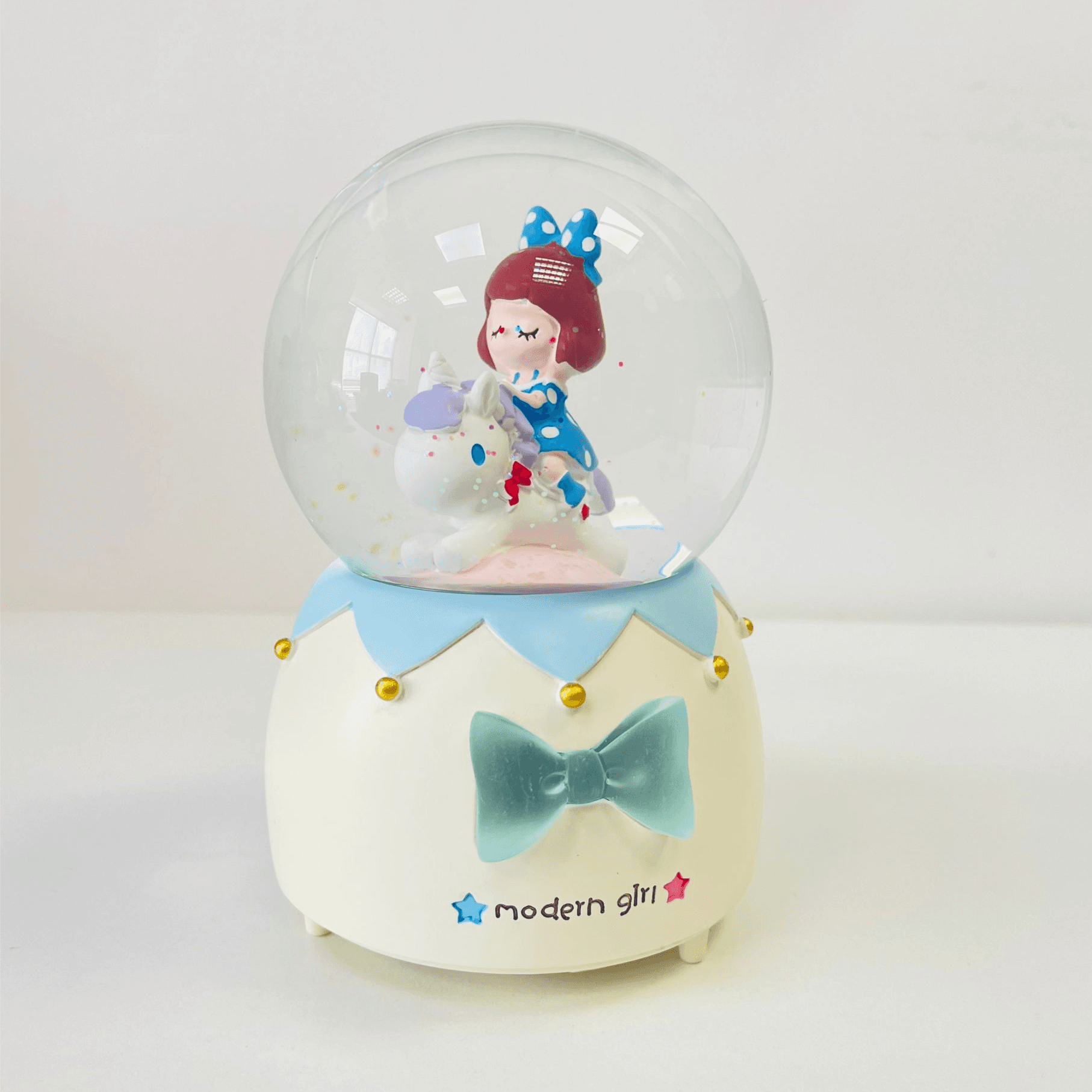 Modern Girl With Unicorn Blue Crystal Ball
