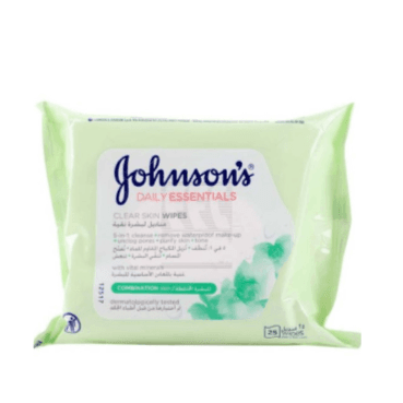 Johnson's Daily Essentials Clear Skin Wipes Combination Skin 25's