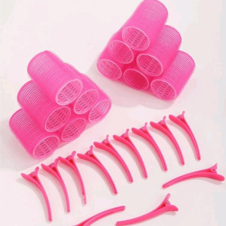 Hair Curler 12 Pieces + Hair Clips 12 Pieces, A-03